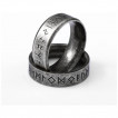 Bague homme viking en acier vieilli  runes