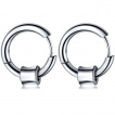 Boucles d'oreilles homme acier  cylindre concave (paire)