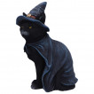 Figurine chat  chapeau et cape de sorcier (18,5cm)