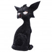 Figurine chat noir levant les yeux au ciel (21cm)