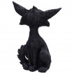 Figurine chat noir levant les yeux au ciel (21cm)