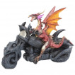 Figurine Dragon sur sa moto