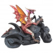 Figurine Dragon sur sa moto