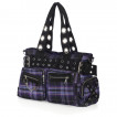 Grand sac gothique-rock toile tartan violet  menottes