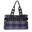 Grand sac gothique-rock toile tartan violet  menottes