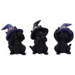 Lot de 3 figurines Chats noirs sorciers (8,5cm)