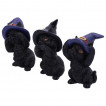 Lot de 3 figurines Chats noirs sorciers (8,5cm)