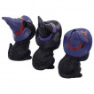 Lot de 3 figurines Chats noirs sorciers (8,5cm)