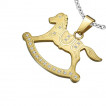 Pendentif acier cheval  bascule serti