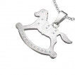 Pendentif acier cheval  bascule serti