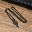 Pendentif homme noir en forme de flche viking en acier