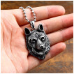 Pendentif homme tte de loup celte en acier