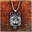 Pendentif homme tte de loup celte en acier