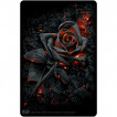 Plaque dco aluminium  rose noire incandescente (15x10cm)