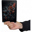 Plaque dco aluminium  rose noire incandescente (15x10cm)