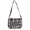 Sac bandoulire punk-rock Banned  tartan noir et blanc