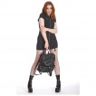 Sac  dos rock noir  fines rayures blanches et rivets - Banned