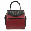 Sac  main noir et bordeau  anse style bamboo et face  rayons surpique - Banned