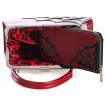 Sac  main trapze rouge avec motif en toile d'araigne