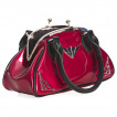 Sac  main verni rouge avec dtails noirs et dcorations toiles d'araigne