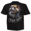 T-shirt biker homme  chien bulldog sur sa moto