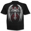 T-shirt homme gothique avec ange tatou prisonnier et croix macabre aile