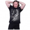 T-shirt homme gothique avec ange tatou prisonnier et croix macabre aile