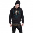 Sweat capuche homme  crane avec dreadlocks et casque audio