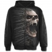 Sweat-shirt gothique homme  zip imitation vampire dchirant le vtement