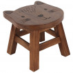 Tabouret enfant en forme de chat en bois d'Acacia (26cm de haut)