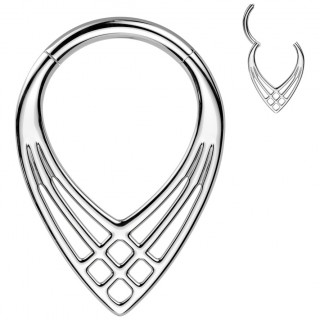 Anneau clicker Titane  chevrons croiss (oreille, septum...)