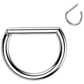 Anneau clicker Titane en forme de D (idal septum)