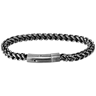 Bracelet homme torsad en acier vieilli avec fermoir cylindrique