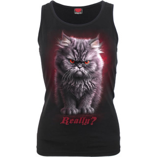 Dbardeur femme  chat pas content style "Angry cat" au regard rouge