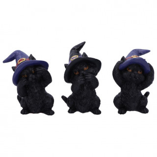 Lot de 3 figurines Chats noirs sorciers (8,5cm)