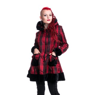 manteau femme rouge et noir