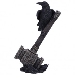 Marteau dco du dieu Viking Thor et son corbeau (23cm)