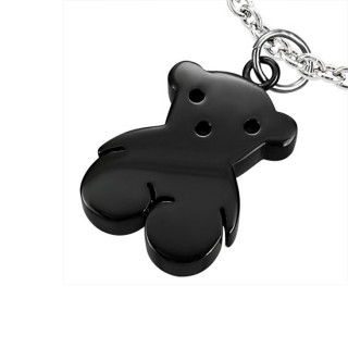 Pendentif acier ours noir