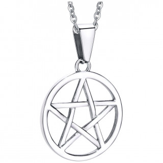 Pendentif pentacle en acier (avec chane)