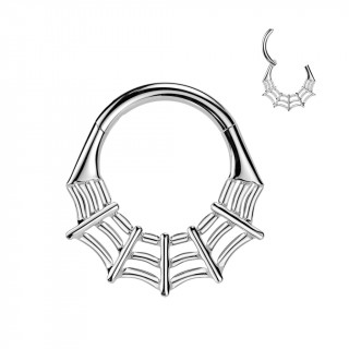 Piercing anneau clicker Toile d'araigne en Titane (septum, daith, lobe...)