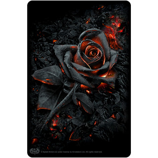 Plaque dco aluminium  rose noire incandescente (15x10cm)