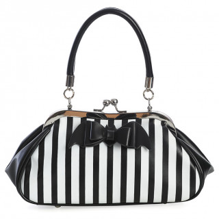 Sac  main ray blanc et noir  noeud papillon chauve-souris - Banned