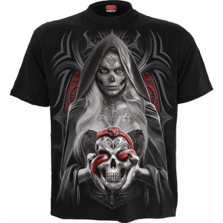 T-shirt homme  grande prtresse de la mort avec crane et serpent