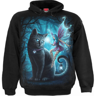 Sweat  capuche pour enfant  chat noir et fe